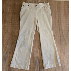 Belle by Kim Gravel White Wide Leg Denim Pants Jeans Size 18WT Tall